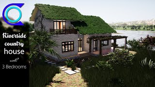 Riverside country house design, House Design Plan,  3 Bedrooms home design, 3d full plan