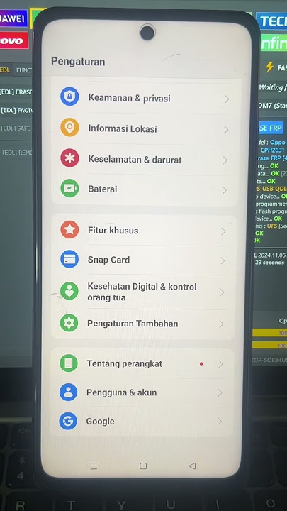Cara buka menu pengaturan hp oppo lewat situs bar (oppo a60)