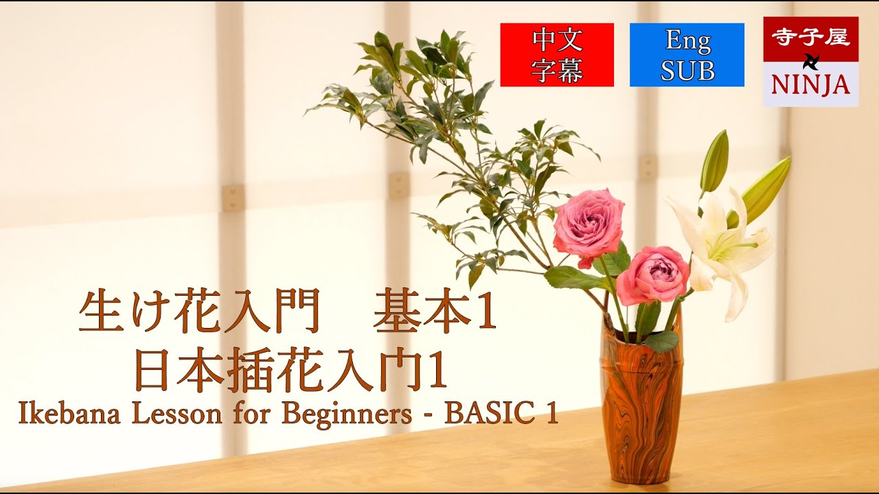生け花入門　基本1 初心者がまず揃えたい華道具とお花の生け方（基礎編 花瓶に生けるいけばな／投げ入れ 瓶花）