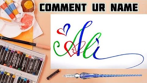 Ali Name Signature Calligraphy Status | How to Draw, Cursive Calligraphy with Cut Marker