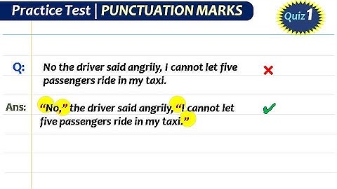 English Punctuation Quiz by Quality Education | How to use punctuations correctly in writing