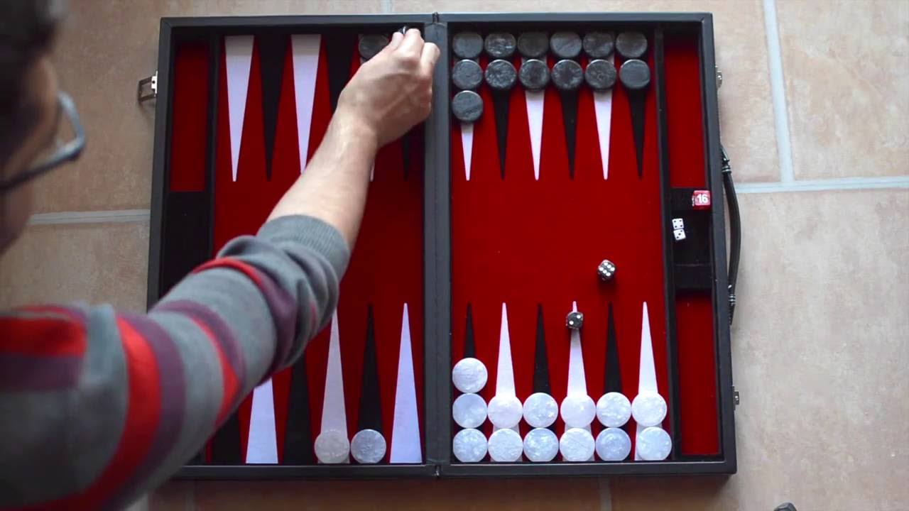 Backgammon Filzinlet rot-weiß-schwarz Koffer Kunstleder Philos 1730 medium