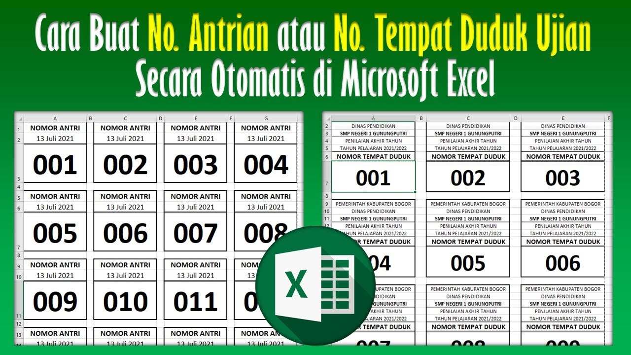 Cara Membuat Nomor Antrian Atau Nomor Tempat Duduk Ujian Secara | My ...