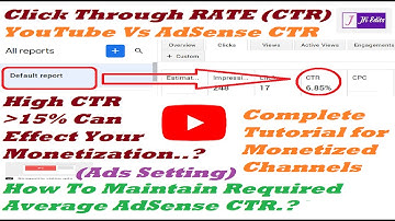 AdSense CTR and Ads Setting Complete Tutorial for YouTube Monetized Channels #AdScenseCTR#youtubectr