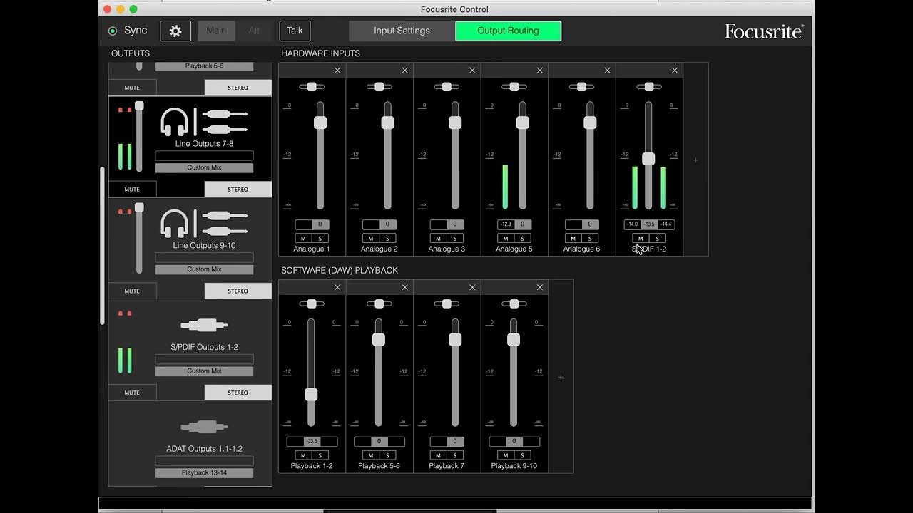 How to set up SPDIF effect loop for tracking vocals with Focusrite