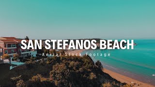 Greece Drone Stock Footage  - San Stefanos Beach, Corfu Filmed by ​⁠ @UAVWRIGHT