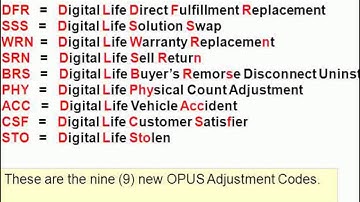 OPUS Adjustmt Reason Code Change (2014).