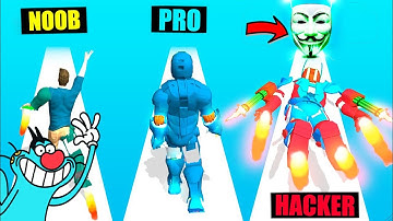 Noob vs Pro vs HACKER in FullMetal 3D with OGGY & JACK & BOB|