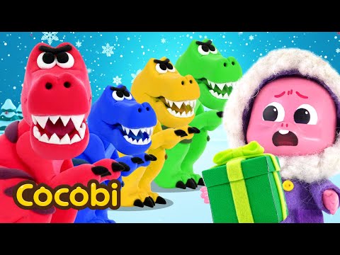 What's in the T-Rex box? 😱 Dinosaur surprise! 🤫 | Children's Songs | Cocobi