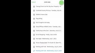 Link existing notes to a calendar event in the Evernote mobile app screenshot 2