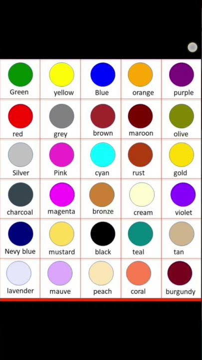 30 colours name with photo