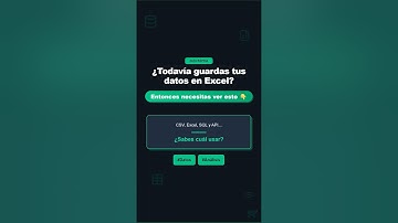 ¿CSV, Excel, SQL o API? 👀Te explico en 25 segundos cuál deberías usar (y por qué).