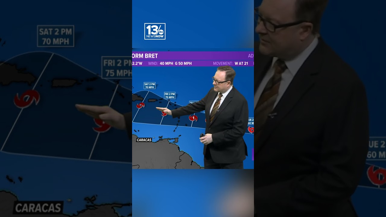 Tropical Storm Bret forecast #shorts