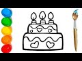 Çocuklar için eğlenceli boyama  Как нарисовать торт? Tort qanday chiziladi?1,7 M