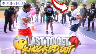 LAST TO GET KNOCKED OUT IN THE HOOD!