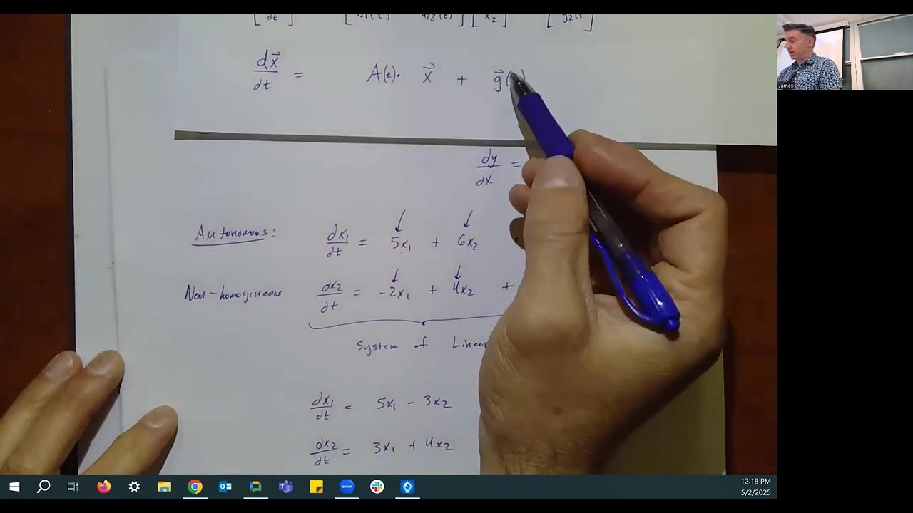 Co-17C 5-2-25: More on Systems of Linear Differential Equations and Drawing Phase Planes