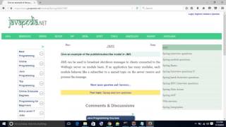Give an example of the publish/subscribe model in JMS. | javapedia.net