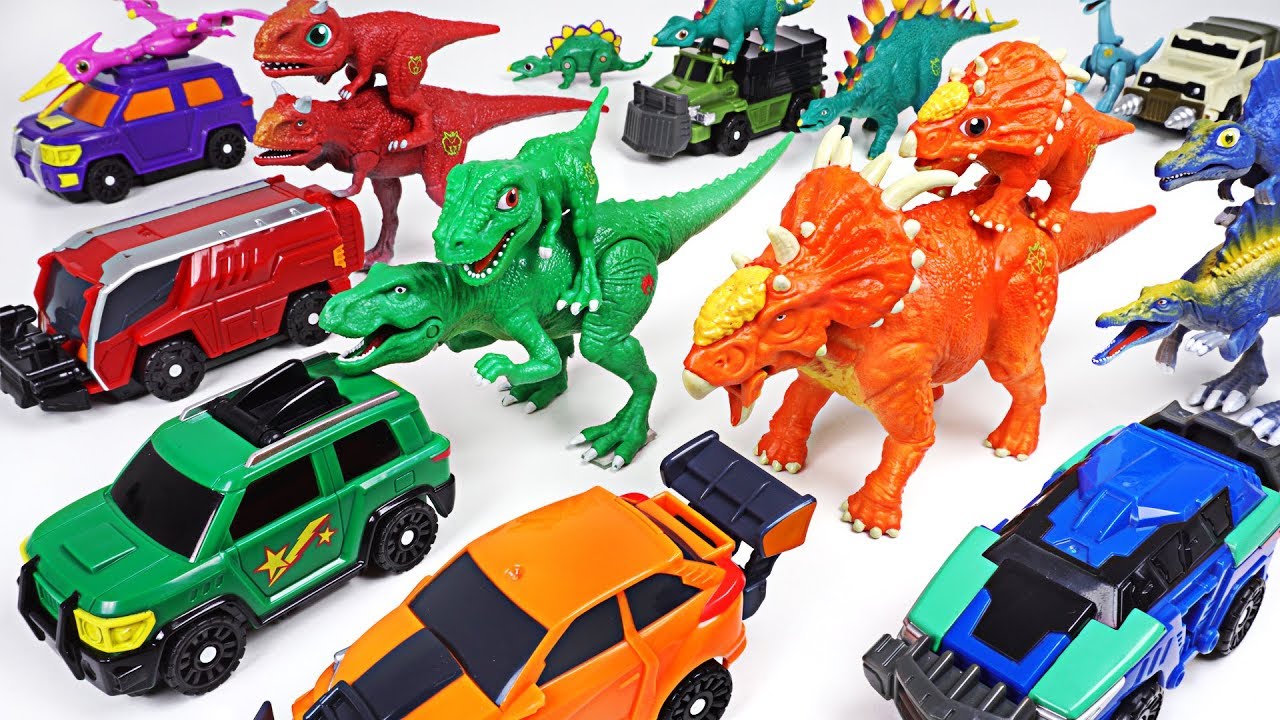игрушка я не игрушка Dino Mecard capture car Steno and double figure dinosaur Pachyrhinosaurus appeared! - DuDuPopTOY
