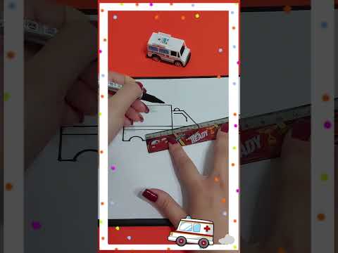 How to draw an ambulance easy рисунок Скорая помощь#drawing #скораяпомощь #car #easy  #howto