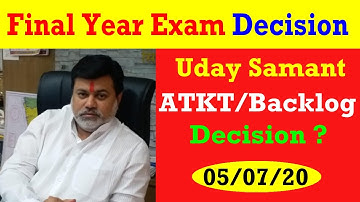 Uday Samant on Final Year Exam - ATKT/Backlog Decision ? | MSBTE | SPPU |All University Exam Update