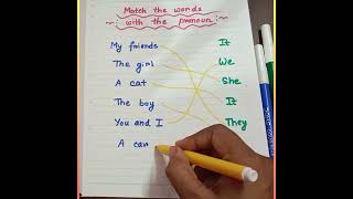 Match the Words with Pronoun || English Worksheet || Grade 1 #worksheet #english #match #pronoun