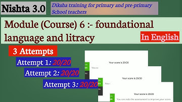 Module 6 answers - Nishtha 3.0 || foundational language and litracy (Diksha) (Nishtha course 6 quiz)