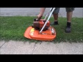 A 1980 Flymo hovering lawnmower Cold start and mowing