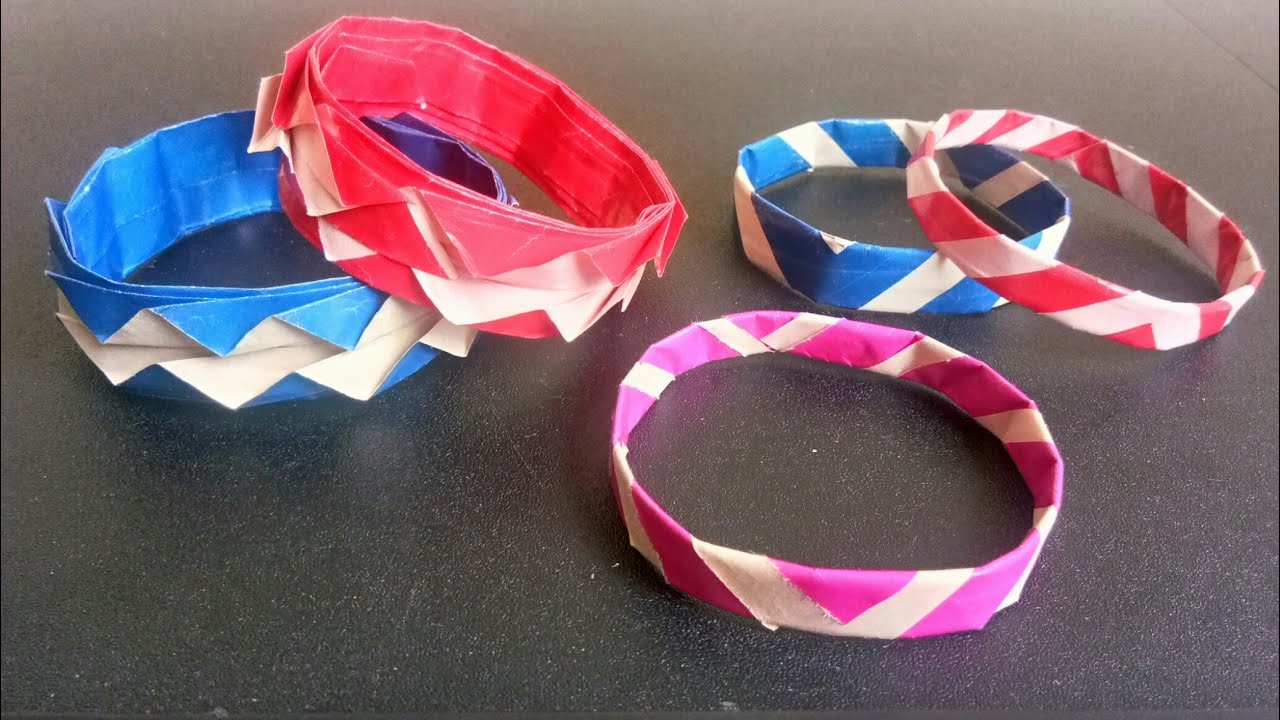 How to fold an Easy paper Origami Wrist Bracelet|Friendship Day Bands ...