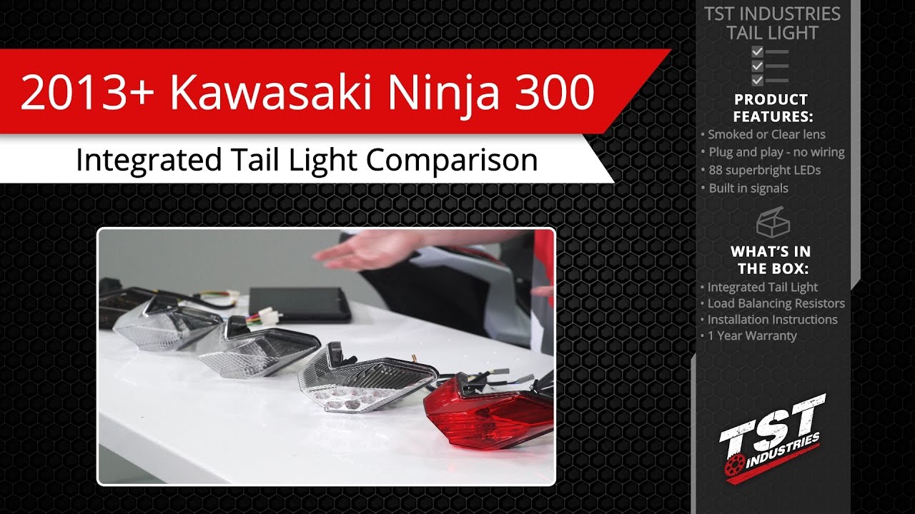 Kawasaki 2013+ Ninja 300 Integrated Taillight Assembly clear Programmable Functions