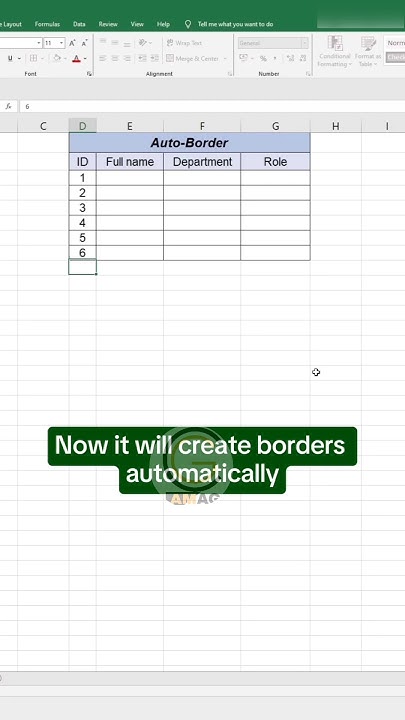 Create Automatic Border in Excel๐โผ๏ธ#computer #knowledge #excel # ...