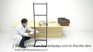 120005 Wicker Basket Rack Stand Grocery Produce Bakery Bread Display FixtureDisplays Retail Shop INS