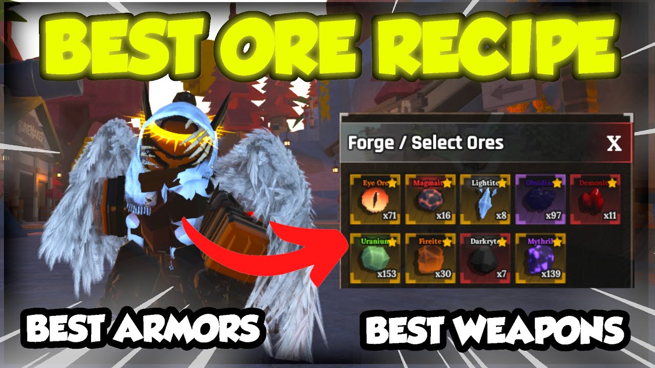 THE BEST WEAPON + ARMOR RECIPES GUIDE | The Forge - YouTube