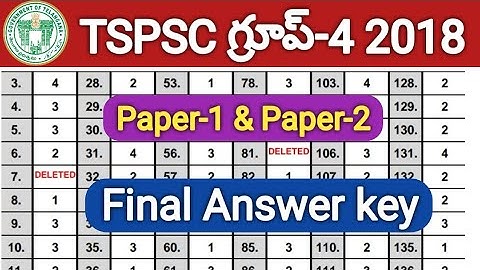TS Group-4 Paper-1 and Paper-2 Final Answer key 2018 Download | TSPSC Group4 Final key 2018 Download
