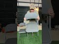 Portable Folding Chair (Portable Folding Seat) - Leather Padded with cushion, Sturdy Metal Frame,