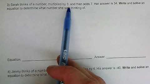 Writing Equations from Word Problems