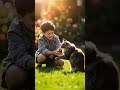 Cat and boy playing together #reel #shorts