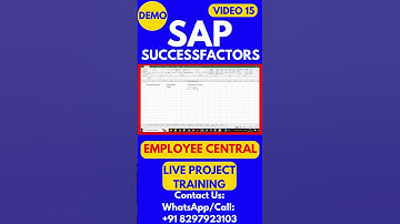 SAP SuccessFactors Employee Central Training Video 15 #sapsuccessfactorstraining #businessfactors