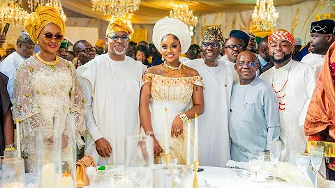 GOV SANWOOLU & GOV DAPO ABIODUN DANCE WITH CHIOMA & DAVIDO AT THEIR WEDDING CEREMONY IN LAGOS