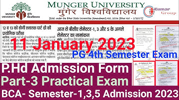 MU P.Hd Admission Part-1 Registration,Exam Form,Part-2 Admission,Exam Form,Part-3,PG,LLB Full Update