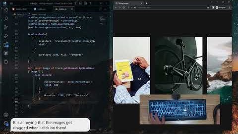 ASMR Programming - Sliding image animation using HTML, CSS, and JS - No Talking