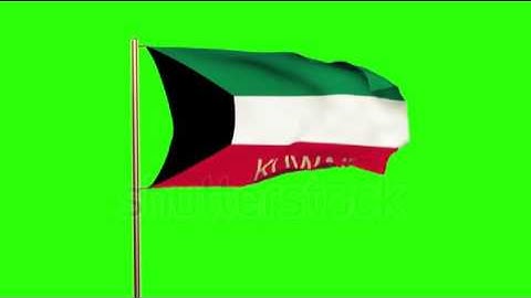 Kuwait flag with title waving in the wind. Looping sun rises style. Animation loop Stock video by