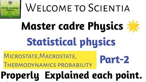||Physics||Statistical physics||Part-2||Master cadre 2022||