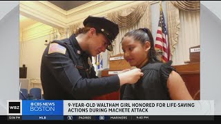 9-year-old Waltham girl honored for life-saving actions during machete attack
