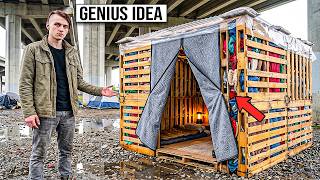 Homeless Boy Stacked Pallets Into Double Walls So Thick His Shelter Beat Its 6th Winter