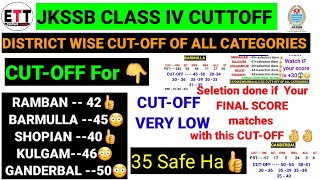 Jkssb Class Iv Cutt-Off Kulgam Ramban Classiv