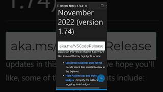 VS Code November 2022 Release Highlights (v1.74)