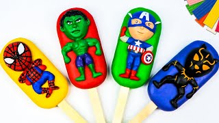 DIY hacer Helado mixto Superhéroe hombre araña, Hulk, Capitán América con Arcilla | Super Clay ES