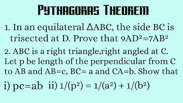 Similar Triangles-Problem Solving based on Pythagoras theorem