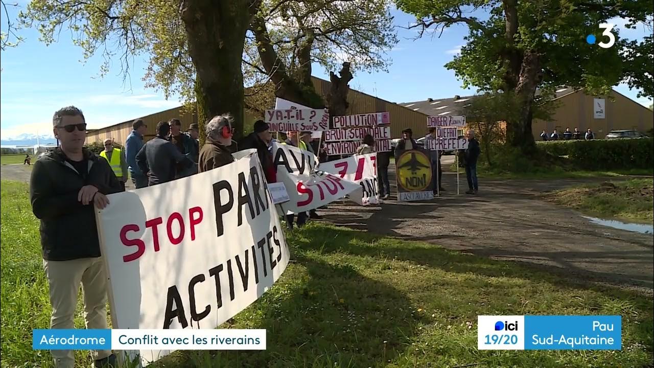 Lasclaveries / Manifestation contre les nuisances de l’aérodrome. YouTube
