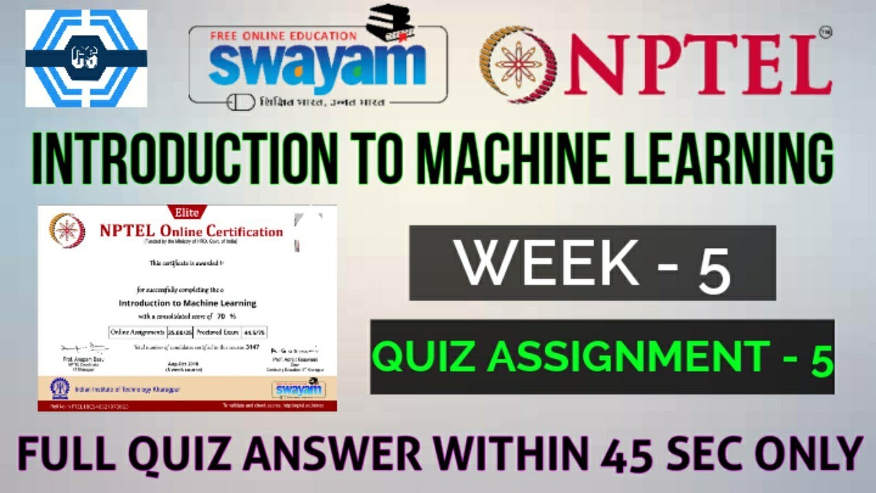 nptel machine learning assignment 5 solution